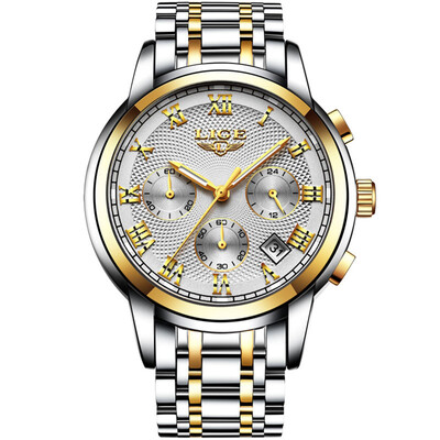 

LIGE 9849 Quartz Man Watch Unique Fashion Sport Casual Brand Quartz Clock Luxury Stainless Steel Strap Waterproof Wrist Watch Relo