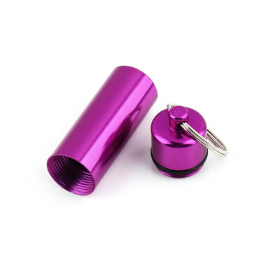 

Алюминиевая Pill Box Case Держатель бутылки Cache Keychain снадобья Контейнер Водонепроницаемый