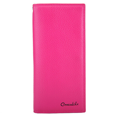 

Crocodile CROCODILE Cowhide twisted long paragraph women&39s wallet fashion trend multi-card bit female wallet 16415022-11 rose red