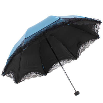 

【Jingdong Supermarket】 Paradise umbrella Ping Ting beauty black polyester color plastic three fold Mushroom Princess sunny umbrella umbrella bronze 33111E