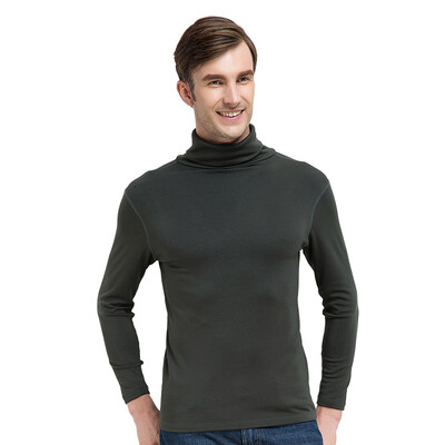 

Little nurse thermal underwear men&women high collar pile collar single shirt velvet warm lapel autumn clothing long pants DRY005 bottoming shirt dark green XXL 180110