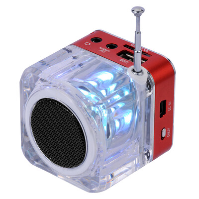

Mini Digital Portable Music MP34 Player TF USB Disk Speaker FM Radio Red