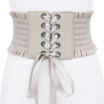 

Women Fashion Punk Rivet Buckle Stretch Waistband Corset Wide Elastic Waist Belt