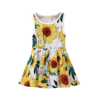 

Mother&Daughter Mom Boho Sunflower Maxi Short Dress Family Matching Outfits