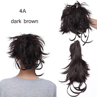 

Messy Bendable Claw on Ponytail Hairpiece Clip in Jaw with 3 Bendable Metals Synthetic Straight Fluffy Hair Extension Updo braids
