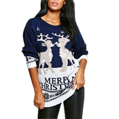

Casual Women Long Sleeve Knitted Sweater Loose Xmas Cardigan Top Outwear Coat AU