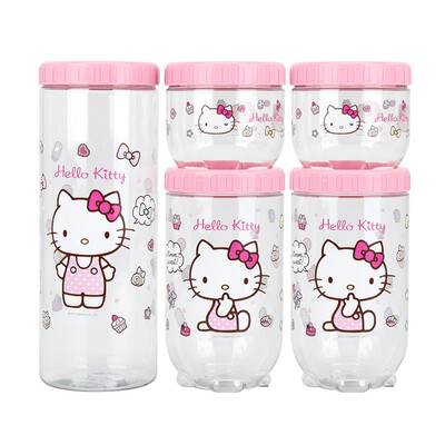 

LOCK&LOCK HELLO KITTY new concept storage tank 5 sets of milk powder snack storage tank sealed storage box LKT852S5