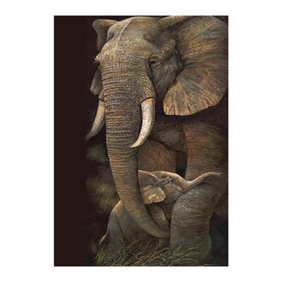 

UpperX Full 5D Diy Diamond Painting Cross Stitch "Elephant" 3D Diamond Embroidery Rhinestone Mosaic Decor Paintings