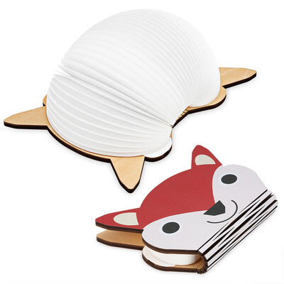 

QL10 USB Rechargeable RGB LED Wooden Folding Mini Fox Book Shape Light Desk Night Lamp for Living Room Christmas Decor