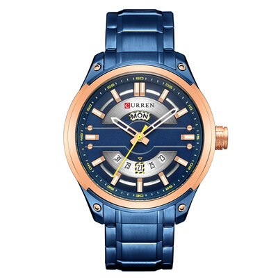 

CURREN 8319 Watch Men Brand Quartz Stainless Steel Strap Daily Waterproof Round Dial Wrist Fashion Business Watch Relogio Masculin