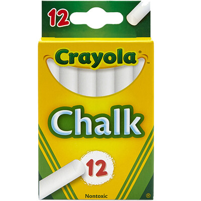 

Окрашенные детской музыкальной Crayola 12 кусок белого цвета мела 51-0320