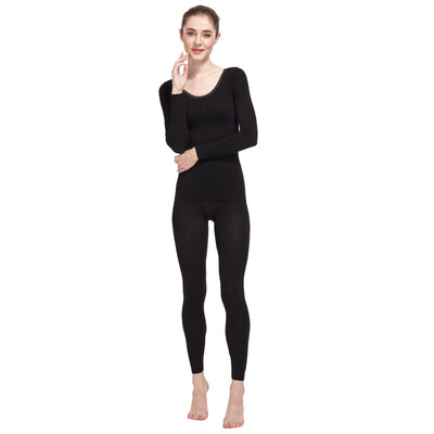 

Anjiji Nanjiren round neck ladies net color body underwear body shaping Qiuyi Qiuku womens suit ladies - pink - one size