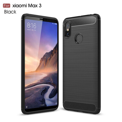 

Fivice Xiaomi Mi Max 3 case Luxury brushed carbon fiber TPU soft shell