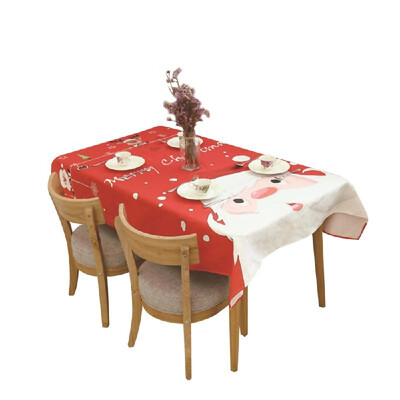 

Christmas Table Cloth Dining Table Decoration Home Rectangular Party Table Cover Elk Snowman Tree Christmas Ornament