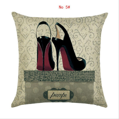 

Cushion cover 45cm45cm Womens shoes&cosmetics linencotton pillow case sofa cushion case square decorative pillow cover