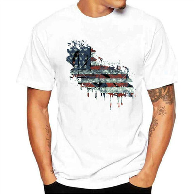 

2018 World Cup Men Plus Size Flag Print Tees Cotton T Shirt Blouse Tops