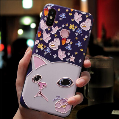 

For Xiaomi 8 Phone cases xiaomi 6 covers Silicone Soft TPU 3D Emboss Patterned Fitted cases