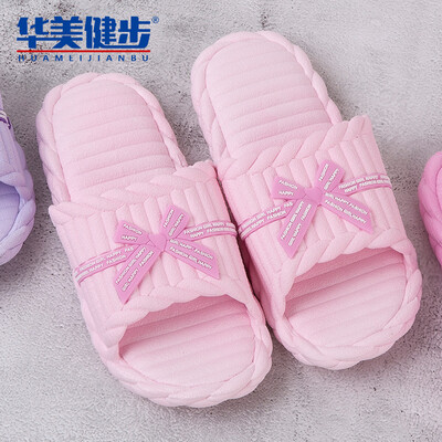 

Colorful walking slippers female sandals cute Japanese girls color matching comfortable soft home bathroom outdoor beach cute bow HM071 pink 40-41