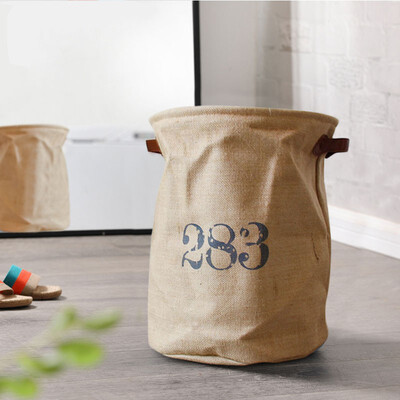 

NeillieN Cotton&linen bins laundry baskets dirty clothes basket foldable bins Toy Storage Bag Cotton&linen bucket