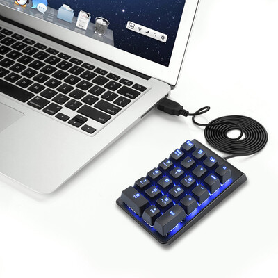 

MOTOSPEED K22 Mechanical Numeric Keypad Green Switches Number Keyboard Portable Slim Blue Backlight USB Wired 22 Keys Finacially D