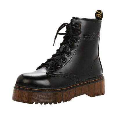 

High Quality Fashion Women Retro Shoes Cotton Boots Lace-Up Non-Slip Thick Heel Knight Martin Boots