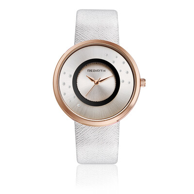 

REBIRTH Brand Luxury Diamond Quartz Women Watches Water-Proof PU Leather Ladies Casual Wristwatch Good Gift