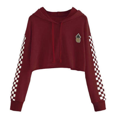 

Women Hoodie Sweatshirt Crop Top Jumper Sweater Coat Sports Pullover Tops Shirts