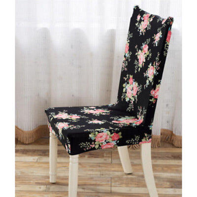 

Removable Elastic Stretch Slipcovers Floral Dining Room Chair Seat Cover Decor