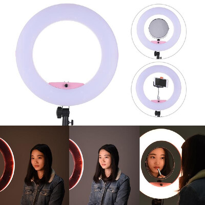 

FD-480II 177" 45cm 96W Dimmable Bi-color 3200-5500K Macro LED Video Ring Light Lamp w LCD Display Make-up Mirror Smartphone Hol
