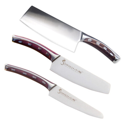 

Stainless Steel Bent Shank of Red Set Chef Cut Meat Universal Peel Bread Chopping Cutter