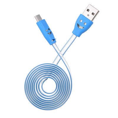 

Micro USB Charging Cable LED Lighting Noodle Cables Mobile Phone Data Cable Charger for Samsung 1M