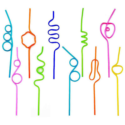 

UpperX Crazy Loop Straws Pack of 50 Crazy Silly Colorful Reusable Drinking Straws Mega Pack BPA&PFOA Free