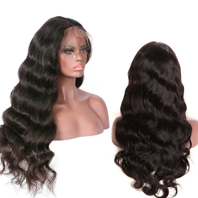 

180 Pre-plucked Brazilian Virgin Hair Lace Front Wig Wavy For women Brazilian Body Wave