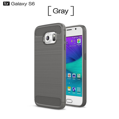 

Fivice Samsung Galaxy S6 case Luxury brushed carbon fiber TPU soft shell