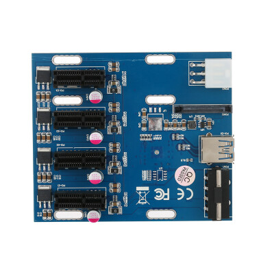 

PCI-E 1X Expansion Kit 1 to 4 Slots Switch Multiplier Hub Riser Card Adapter with USB 30 Cable Pcie Mining Modules