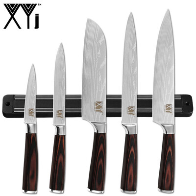 

XYj Stainless Steel Knives Set Magnetic Knives Stand Chef Slicing Santoku Utility Paring Knives