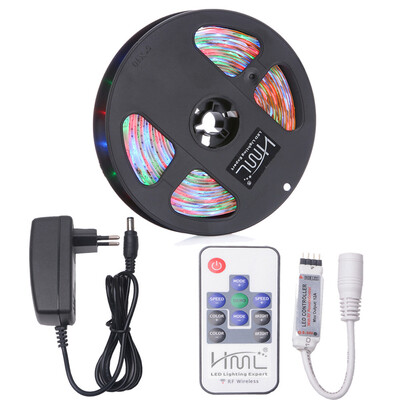 

HML 5M Water-proof LED Strip Light 24W RGB 2835 SMD 300 LEDs with RF 10 Keys Remote Control&DC Adapter