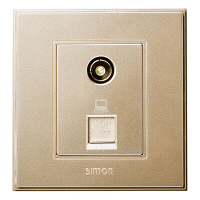 

Simon SIMON switch socket 56C series TV computer socket V55302S6-02 six categories of champagne gold
