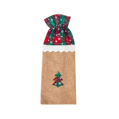 

Christmas Wine Bottle Cover Bag Santa Claus Snowman Champagne Wrap Clothes for Table Holiday Decorations Gift