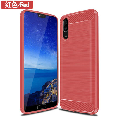 

Fivice HUAWEI P20 case Brushed carbon fiber silicone anti-fall soft shell phone case