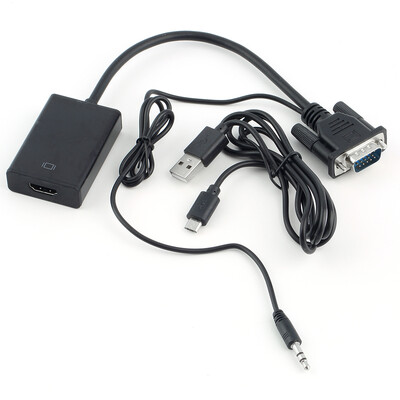 

VGA Male To HDMI Female Output Audio TV AV HDTV Video Cable Converter Adapter