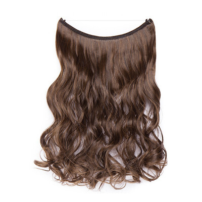 

Invisible Wire No Clips in Hair Extensions Secret Fish Line Hairpieces Silky Straight real natural Synthetic