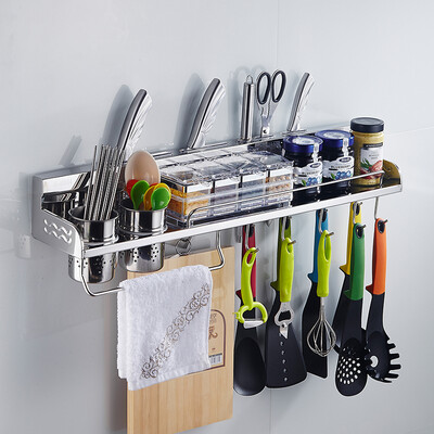 

Thousands of thousands of welcome QEQX SUS304 stainless steel kitchen racks storage rack knife rack seasoning rack 60CM double chopsticks tube F602-P