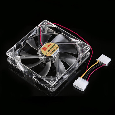 

12см PC компьютер прозрачный чехол Quad 4 светодиодные 9-лопастной вентилятор охлаждения CPU 12V