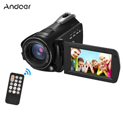 

Andoer HDV-D395 Digital Video Camera DV WiFi 1080P 30fps FHD 24M Camcorder 18X Zoom with 72mm 039X Wide Angle Macro Lens Remot