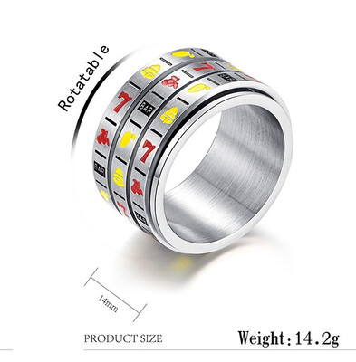 

Fruit slot machine can rotate Titanium steel ring game ring ornaments