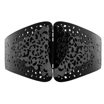 

VOCHIC Womens Hollow High Waist Wide Metal Belt Interlocking Buckle