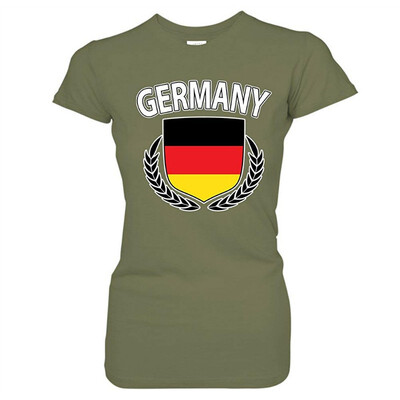 

Germany Flag Creat Olive Wreath Laurel German Pride Juniors T-Shirt