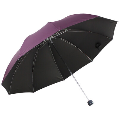 

Paradise umbrella to increase the reinforcement of black rubber triple steel bar steel business sunny umbrella umbrella deep purple 33188E