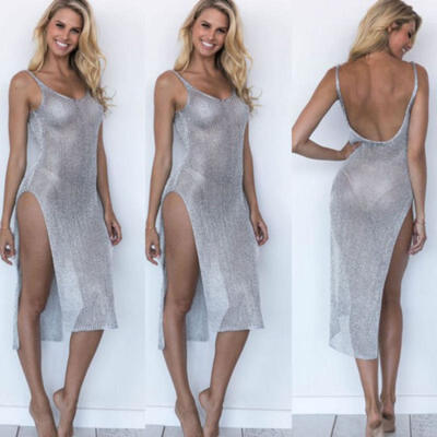 

US Seller Women Sexy Crochet Bikini Swimwear Cover Up Beach Dress Bathing Suit